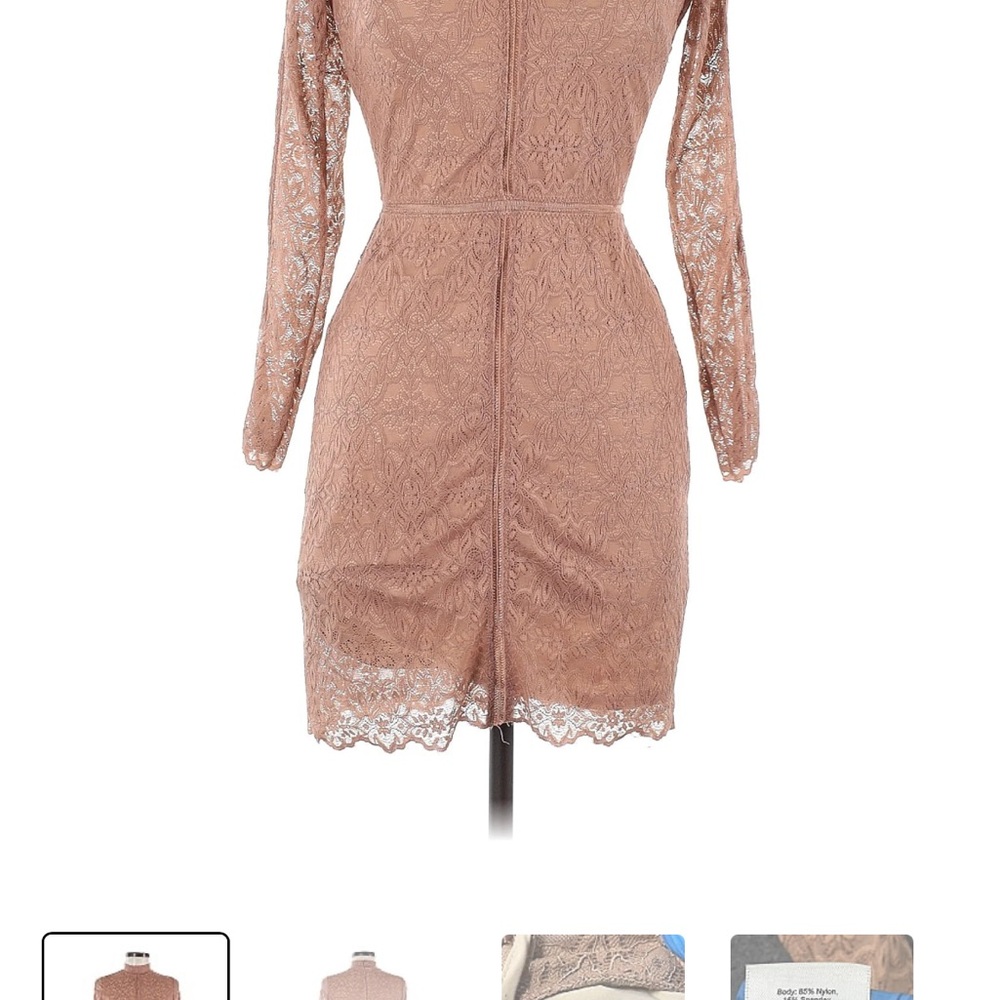 Elegant Lace Dress in Tan